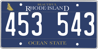 RI license plate 453543