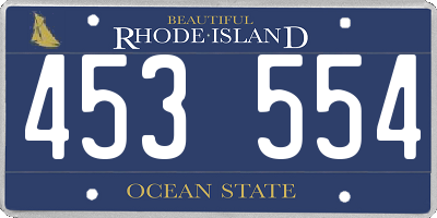 RI license plate 453554