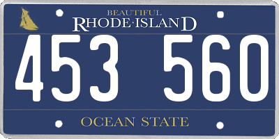 RI license plate 453560