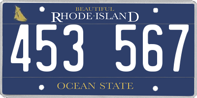 RI license plate 453567