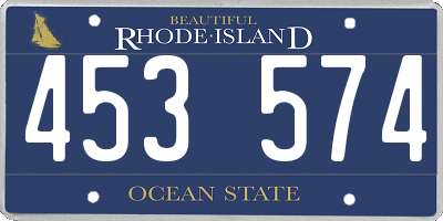 RI license plate 453574