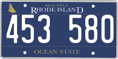 RI license plate 453580