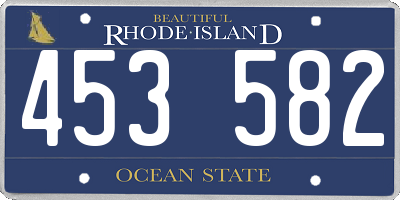 RI license plate 453582