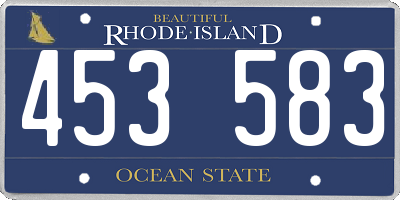 RI license plate 453583
