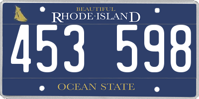 RI license plate 453598