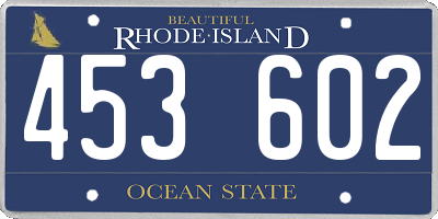 RI license plate 453602