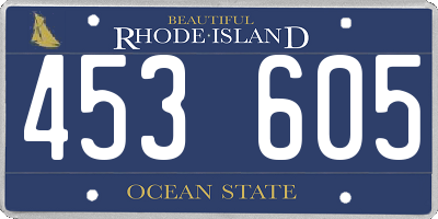 RI license plate 453605