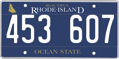 RI license plate 453607