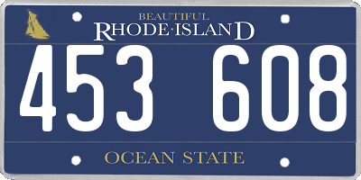RI license plate 453608