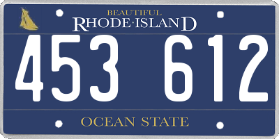 RI license plate 453612