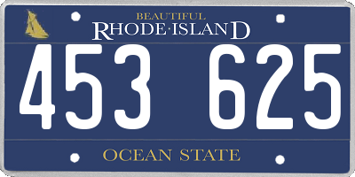 RI license plate 453625