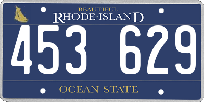 RI license plate 453629