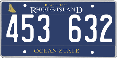RI license plate 453632