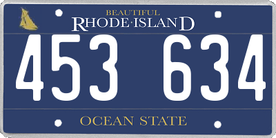 RI license plate 453634