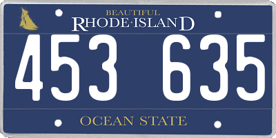 RI license plate 453635