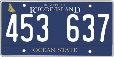 RI license plate 453637