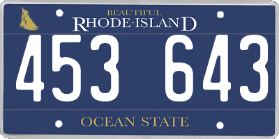RI license plate 453643