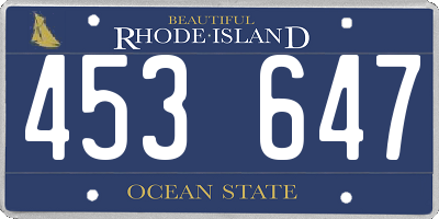RI license plate 453647