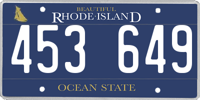 RI license plate 453649