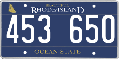 RI license plate 453650