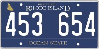 RI license plate 453654
