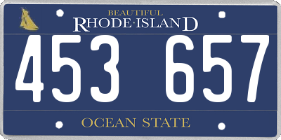 RI license plate 453657