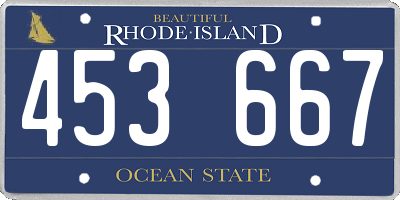 RI license plate 453667