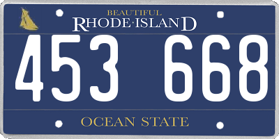 RI license plate 453668