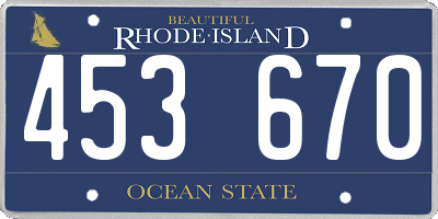 RI license plate 453670