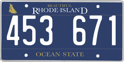RI license plate 453671