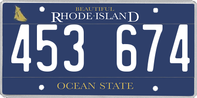 RI license plate 453674