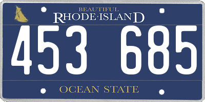 RI license plate 453685