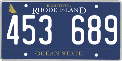 RI license plate 453689