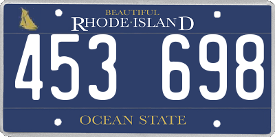 RI license plate 453698