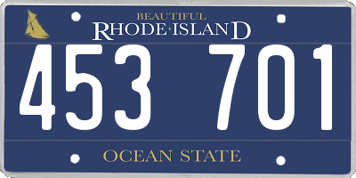 RI license plate 453701