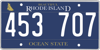 RI license plate 453707