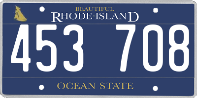 RI license plate 453708