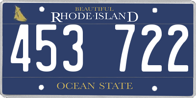 RI license plate 453722