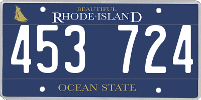 RI license plate 453724