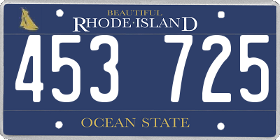 RI license plate 453725