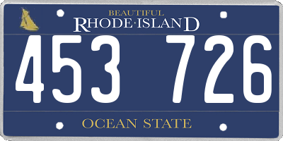 RI license plate 453726