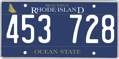RI license plate 453728