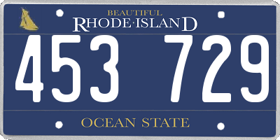 RI license plate 453729