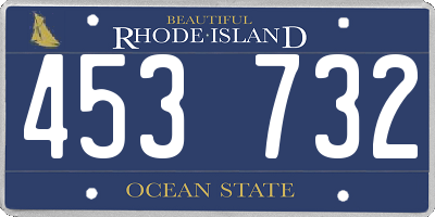 RI license plate 453732
