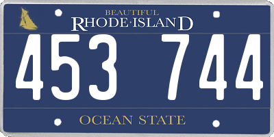 RI license plate 453744