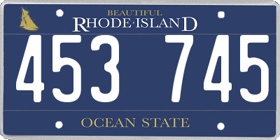 RI license plate 453745