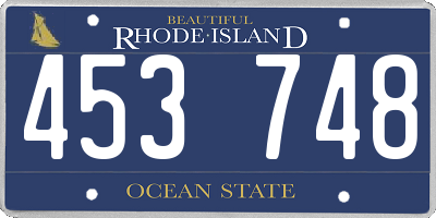 RI license plate 453748
