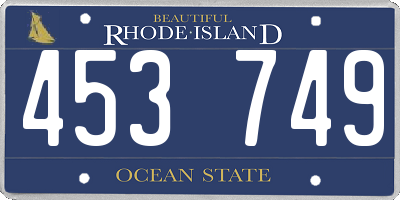 RI license plate 453749