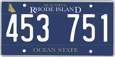 RI license plate 453751