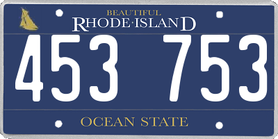 RI license plate 453753